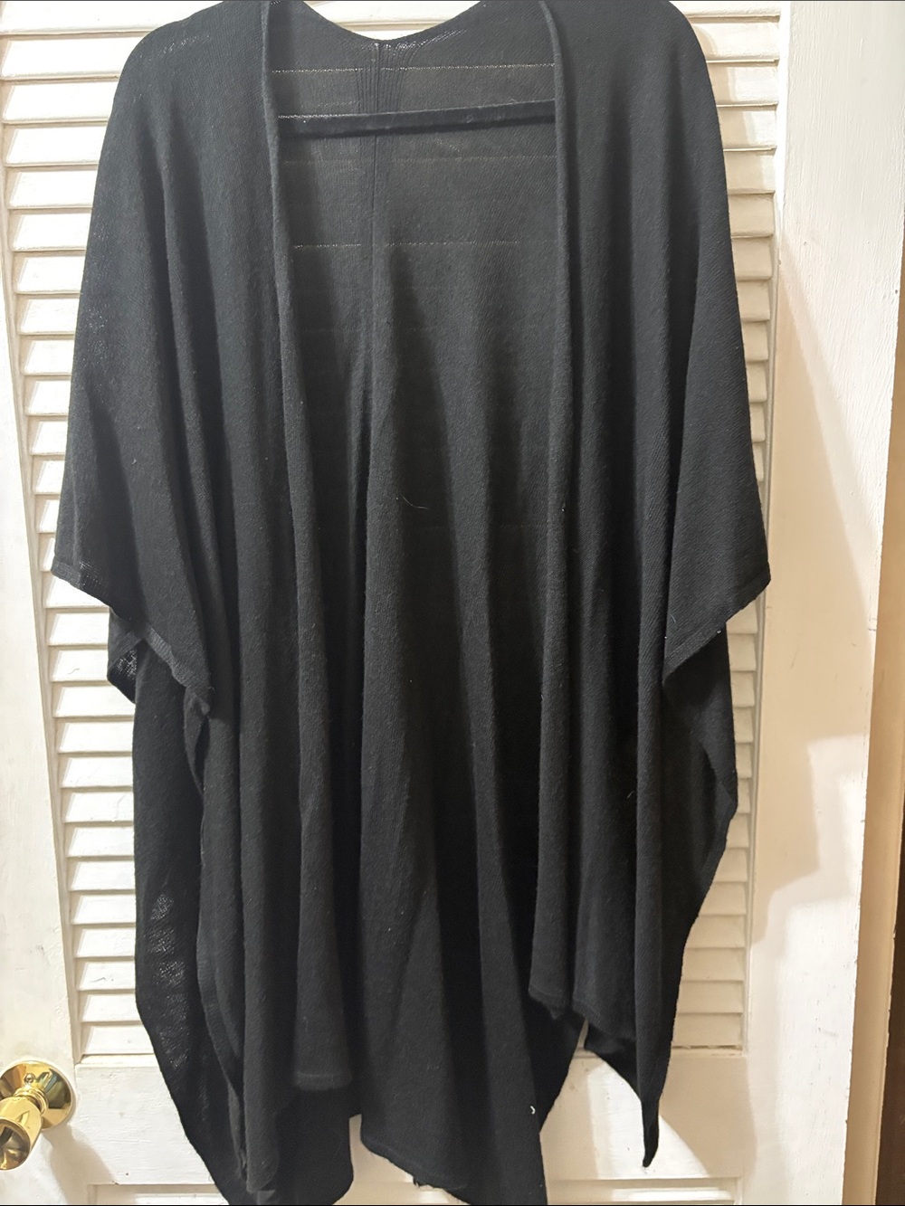 Source Unknown Black Open-Front Poncho Sweater